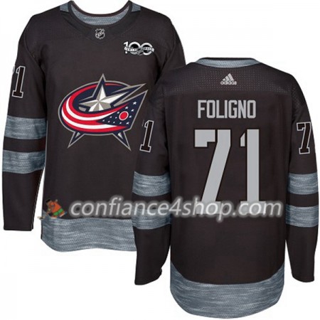 Adidas Maillot de Hockey Blue Jackets Nick Foligno 71 1917-2017 100th Anniversary Noir Authentic - Homme